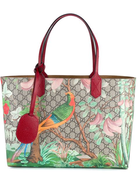 gucci botanical garden tote bag|Gucci embossed leather tote bag.